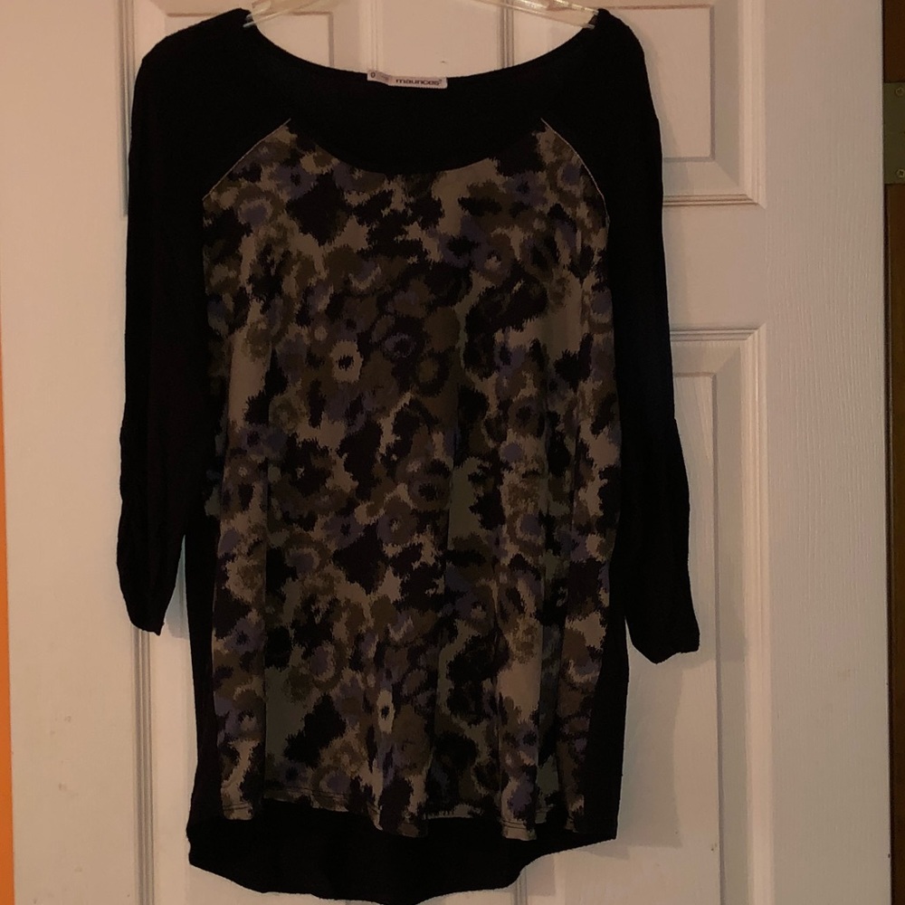Camo print baseball T-shirt